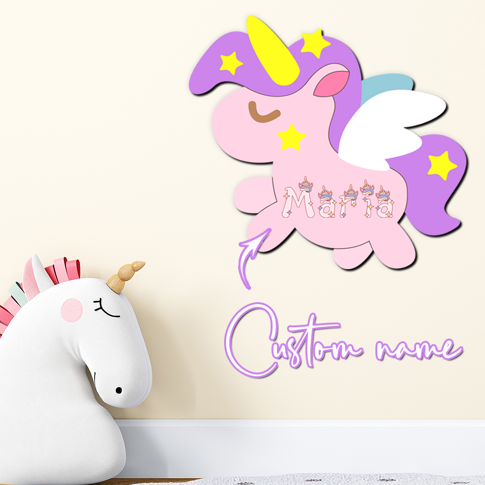 Baby Nursery Letters - 맞춤형 유니콘 나무 이름표, 개인 맞춤형
