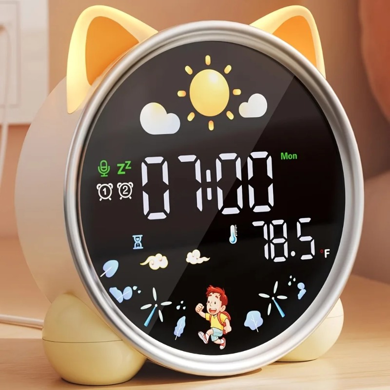 Sound Sleep Trainer Clock - 어린이 알람 시계, 일어나기 쉬운 디자인,