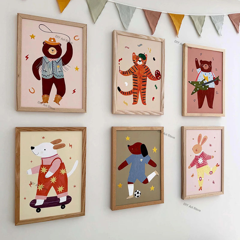 Baby Nursery Pictures - 재미있는 만화 동물 보육원 벽 장식