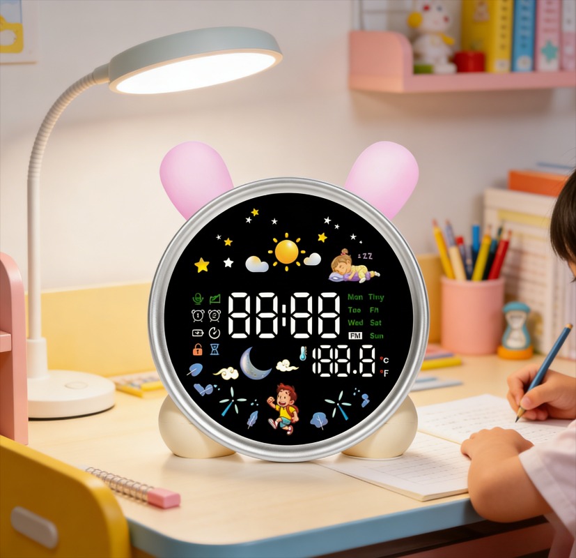 Sound Sleep Trainer Clock - 어린이 알람 시계, 일어나기 쉬운 디자인,
