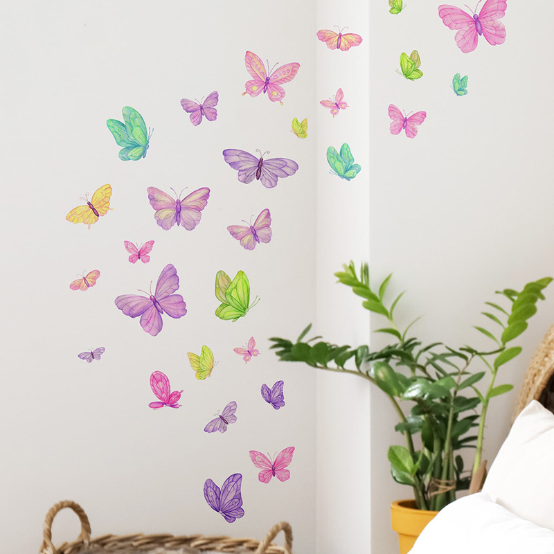 Baby Nursery Wall Mural - 로맨틱 나비 벽 스티커 크리 에이