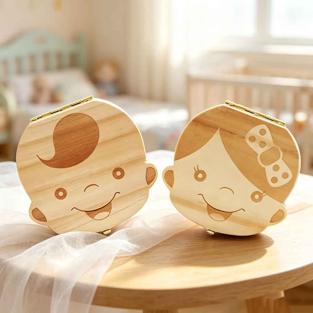 Baby Keepsake Box - vvocci 스토리지 아기 치아 상자 스페인어/네덜란드어/프랑스어/독일어