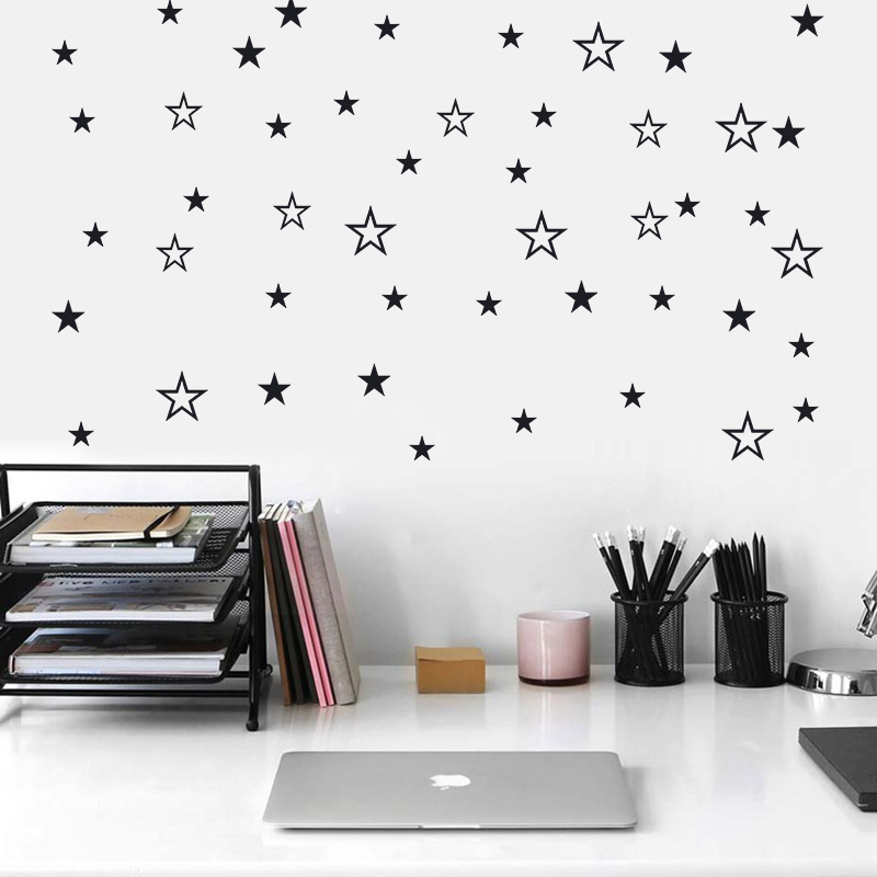 Baby Nursery Wall Mural - 혼합 크기 중공 솔리드 별 벽
