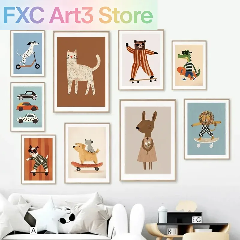 Baby Nursery Pictures - 1pc 프레임리스 재미있는 동물 토끼 개