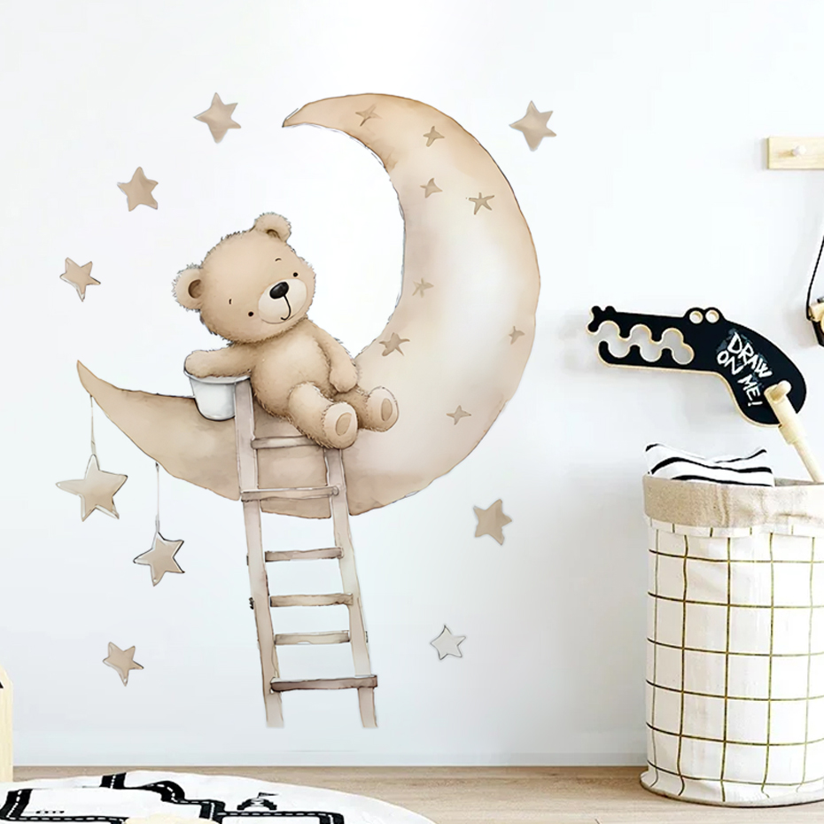 귀여운 곰 스타 구름 벽 스티커 어린이 방 소녀 소년  - Baby Nursery Decor Boy 리뷰 및 가격