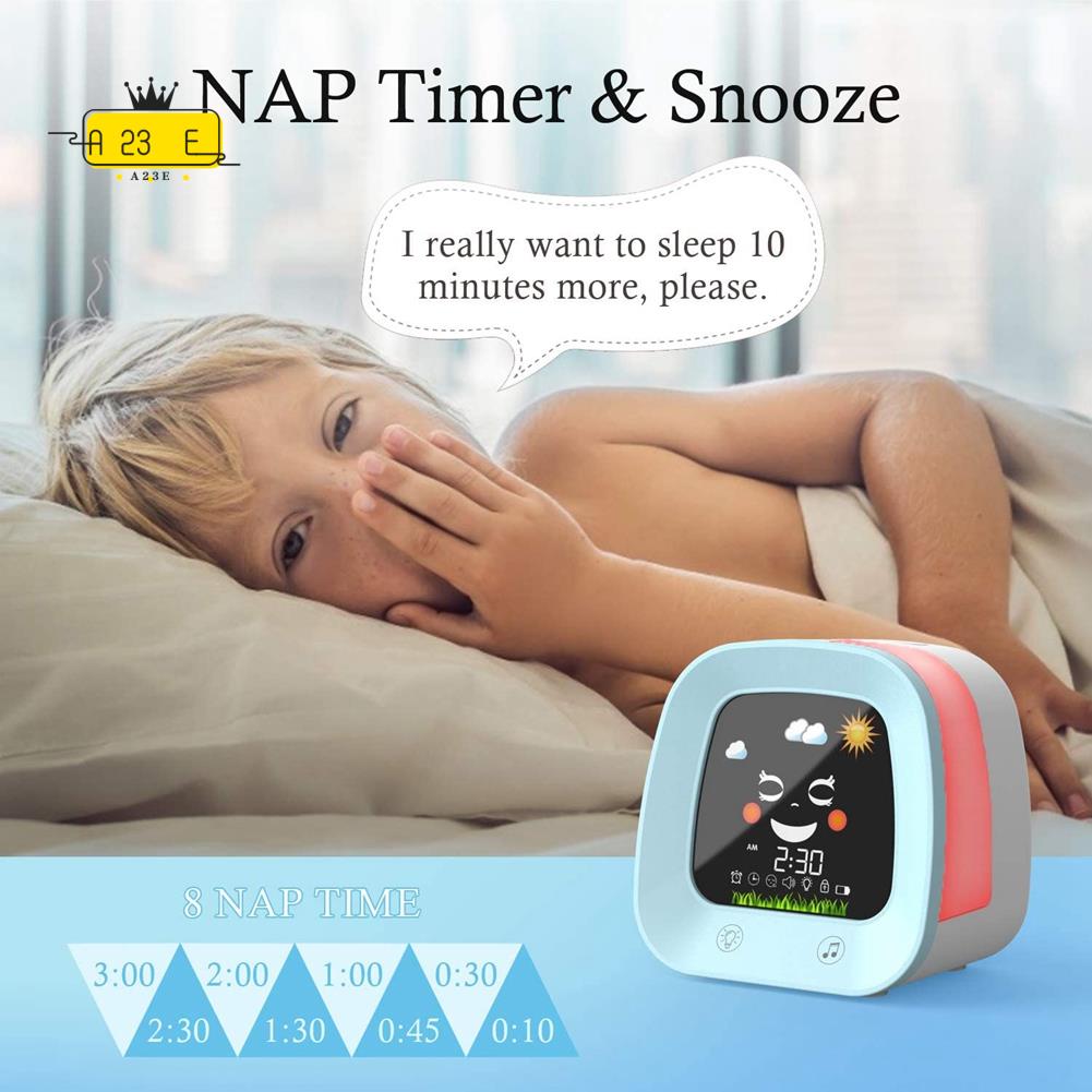 A23E-1 어린이를 위한 알람 시계 세트 4가지 색상 - Sound Sleep Trainer Clock 리뷰 및 가격