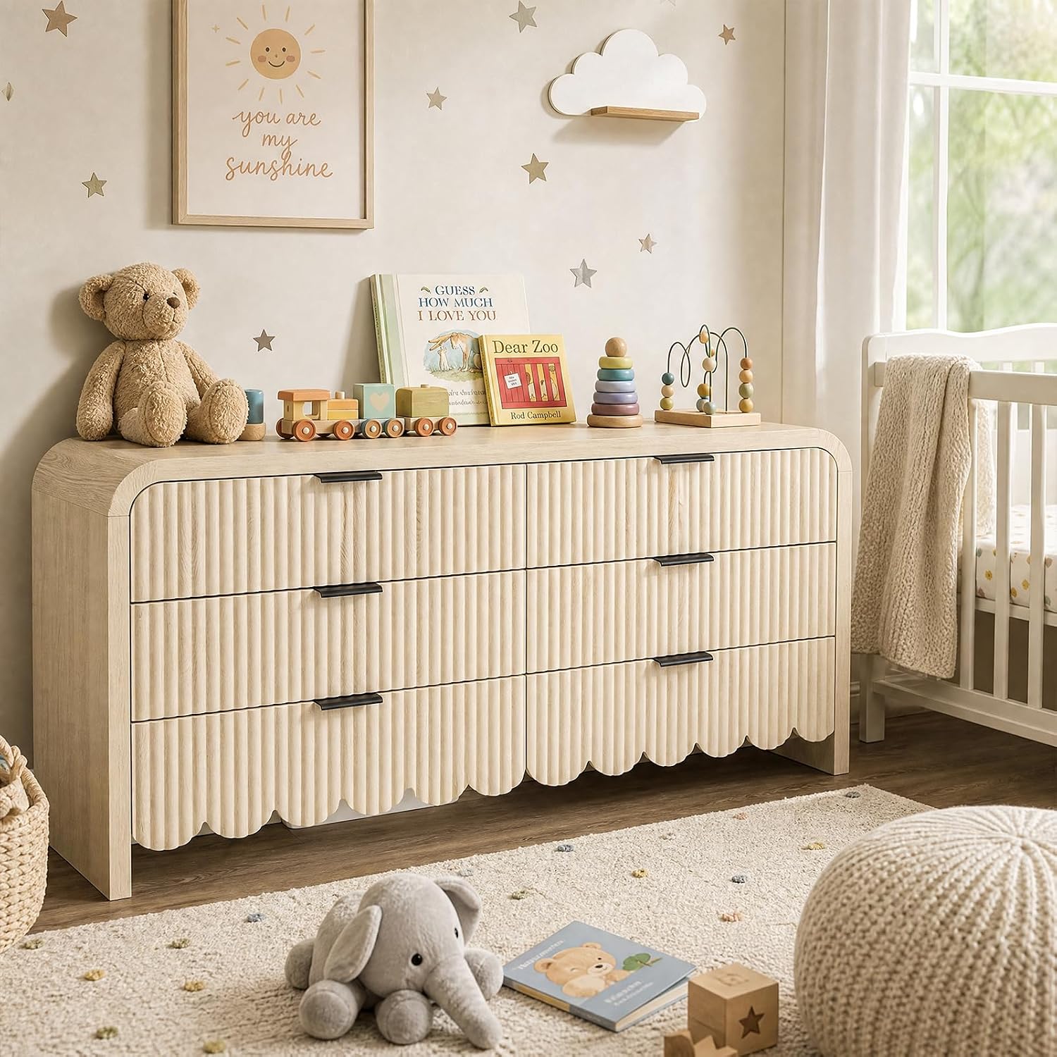 나무 6단 서랍장, 아기방 수납 서랍장, 금속 손잡이, - Baby Nursery Dresser 리뷰 및 가격