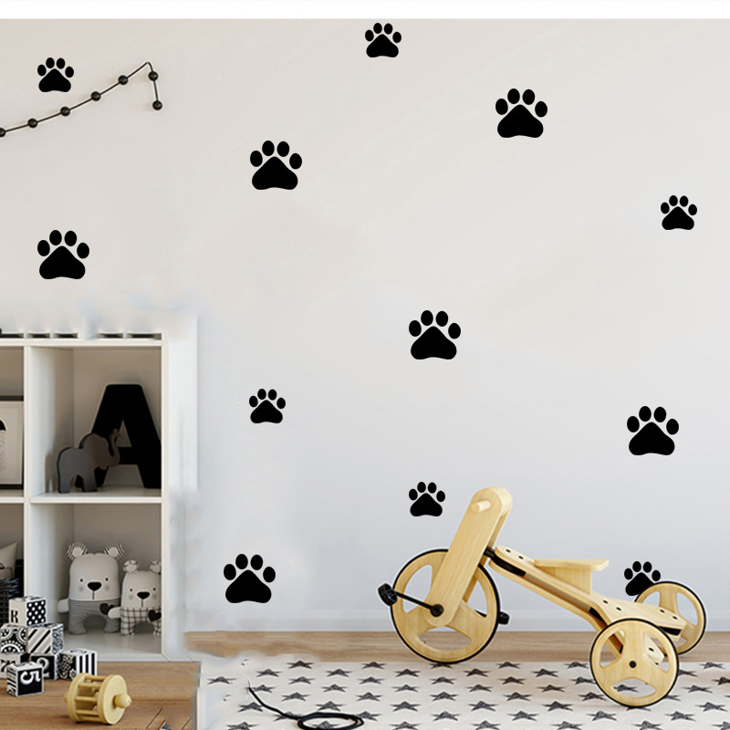 만화 개 고양이 산책 발 인쇄 벽 스티커 아이 방 애완 - Baby Nursery Wall Mural 리뷰 및 가격