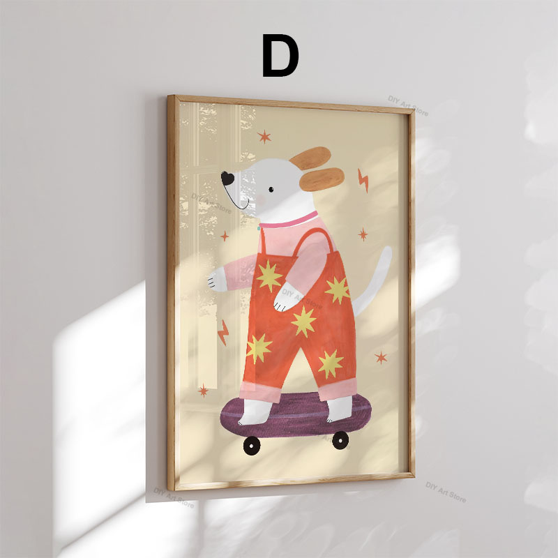 재미있는 만화 동물 보육원 벽 장식 캔버스 그림 곰 호 - Baby Nursery Pictures 리뷰 및 가격