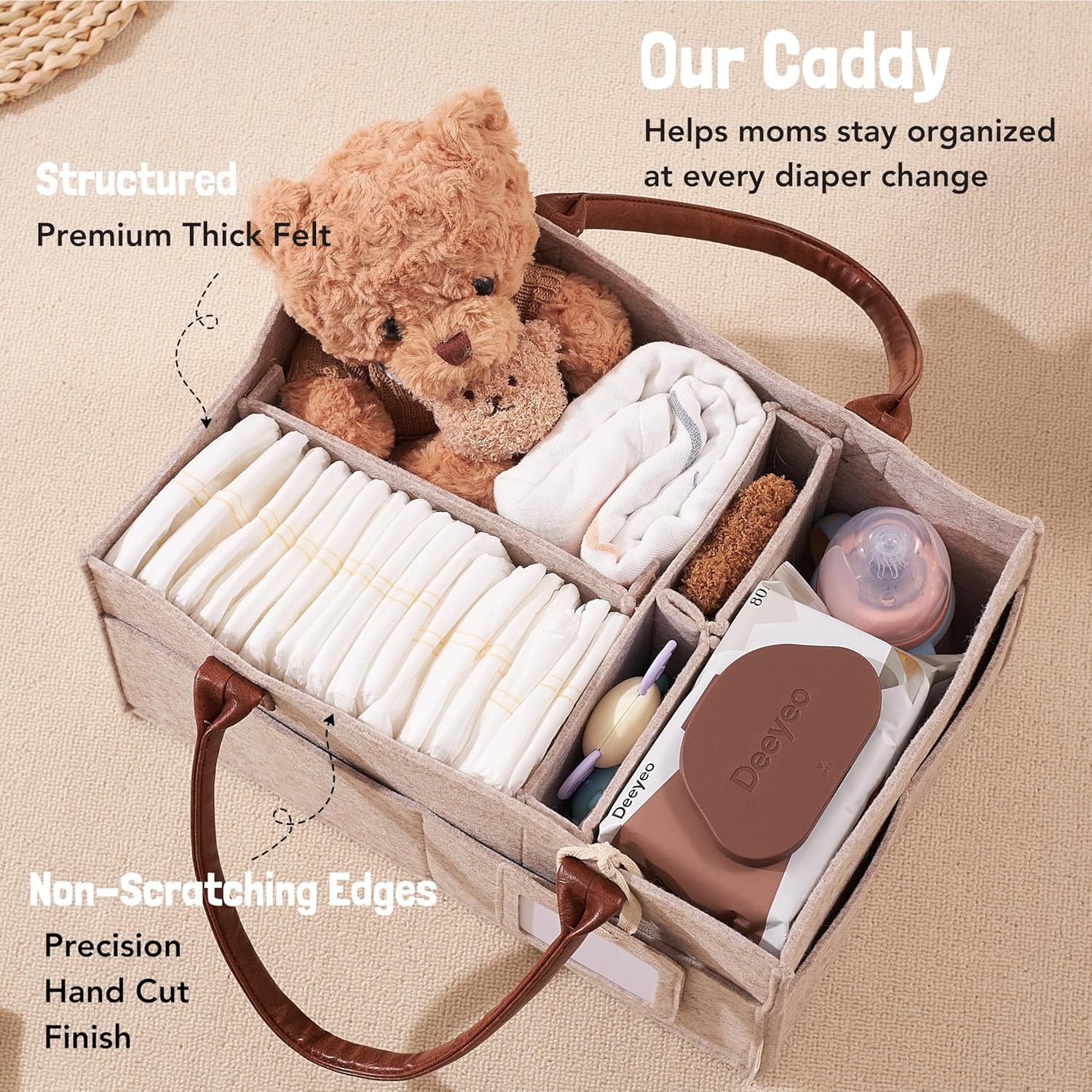 아기 펠트 수납 바구니 유아 기저귀 가방 손잡이가 있는 - Baby Nursery Package 리뷰 및 가격