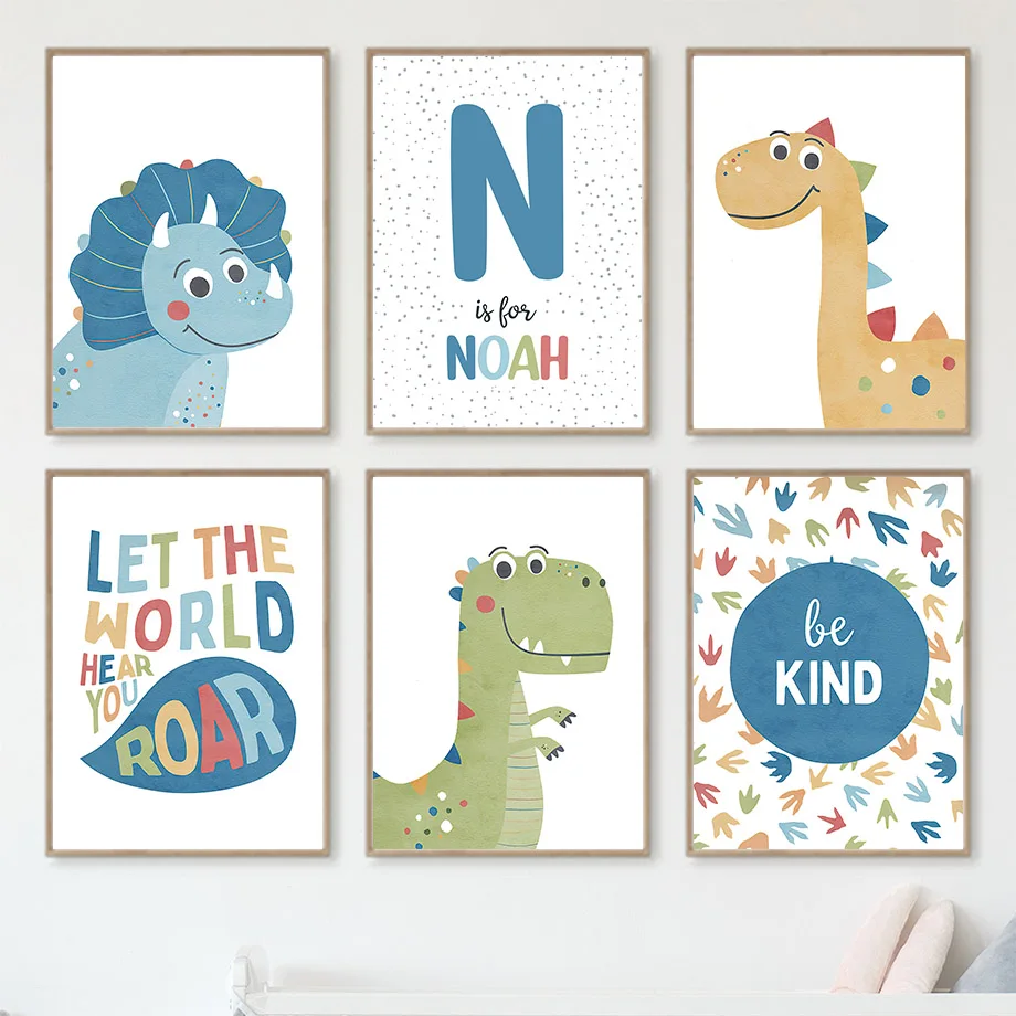 만화 공룡 맞춤형 소년 놀이방 디노 보육원 어린이 포스 - Baby Nursery Decor Boy 리뷰 및 가격