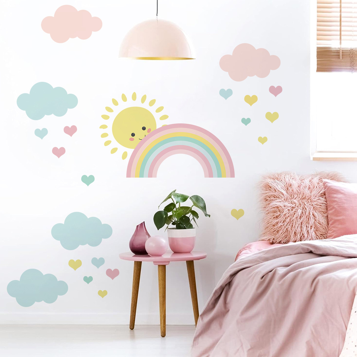 만화 태양 무지개 구름 벽 데칼 보육소 소녀 소년 침실 - Baby Nursery Decor Boy 리뷰 및 가격