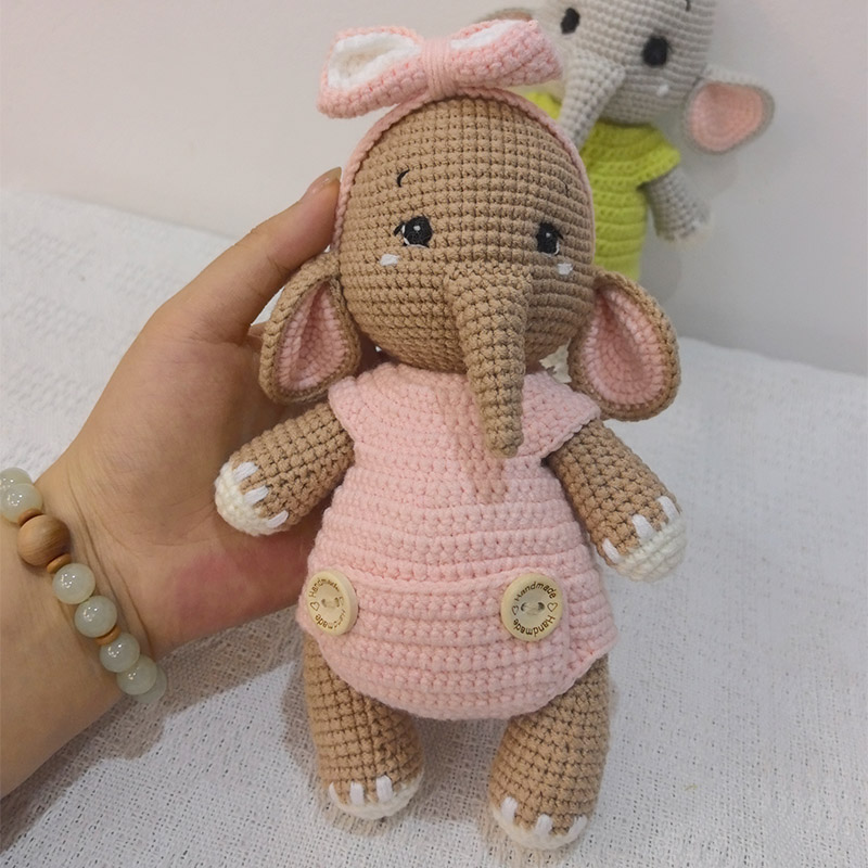 수제 크로셰 코끼리 커플 플러시 장난감 - 귀여운 부드 - Baby Nursery Elephant 리뷰 및 가격