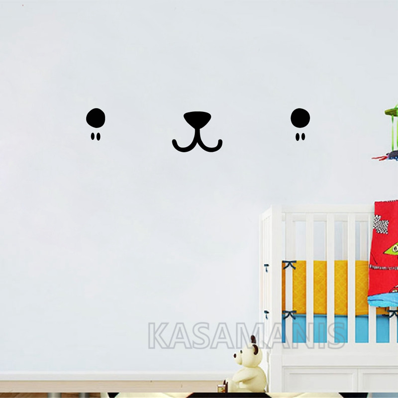 귀여운 Kawaii 얼굴 벽 아트 데칼 고양이 개 곰  - Baby Nursery Package 리뷰 및 가격