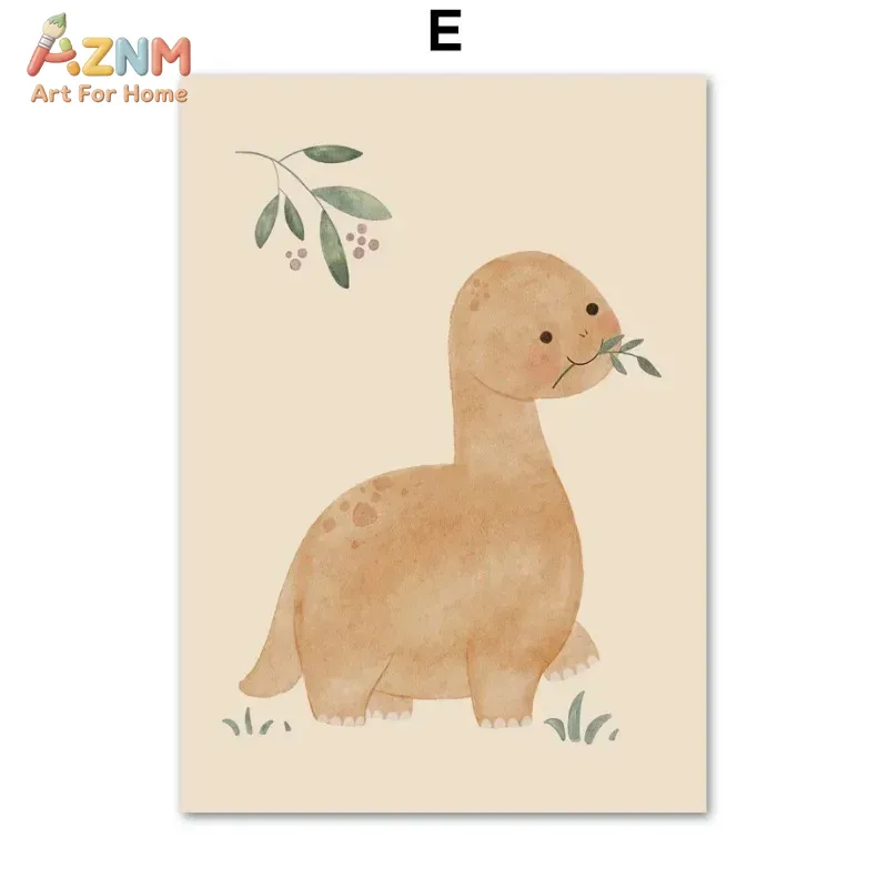AZNM 중립 수채화 공룡 캔버스 벽 예술 아기 보육원 - Baby Nursery Elephant 리뷰 및 가격