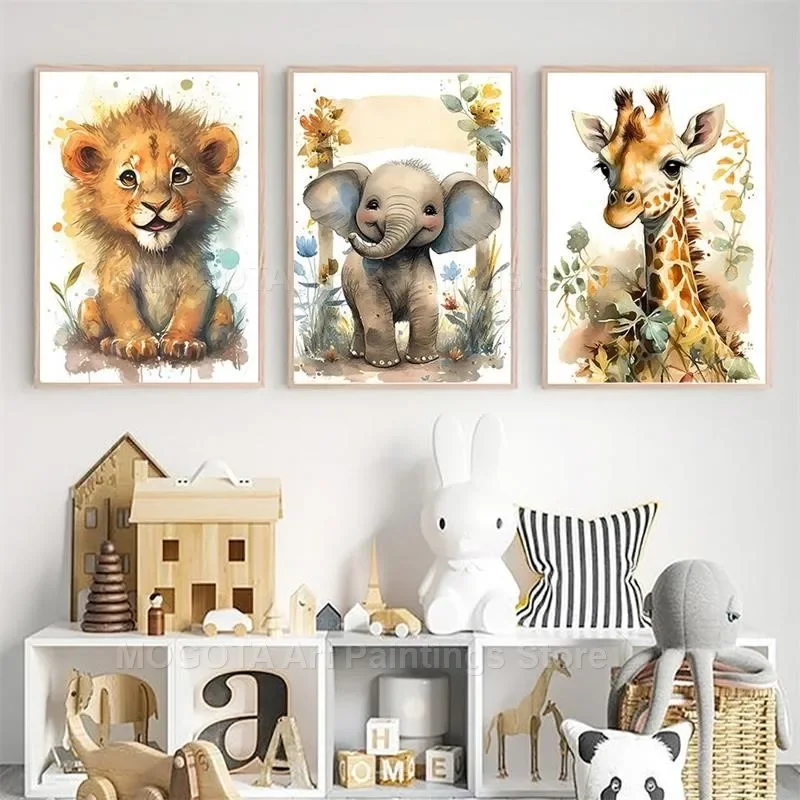 수채화 사자 기린 호랑이 코끼리 얼룩말 보육 벽 아트  - Baby Nursery Elephant 리뷰 및 가격
