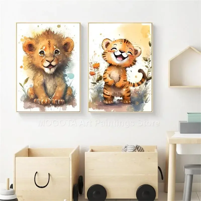 수채화 사자 기린 호랑이 코끼리 얼룩말 보육 벽 아트  - Baby Nursery Elephant 리뷰 및 가격