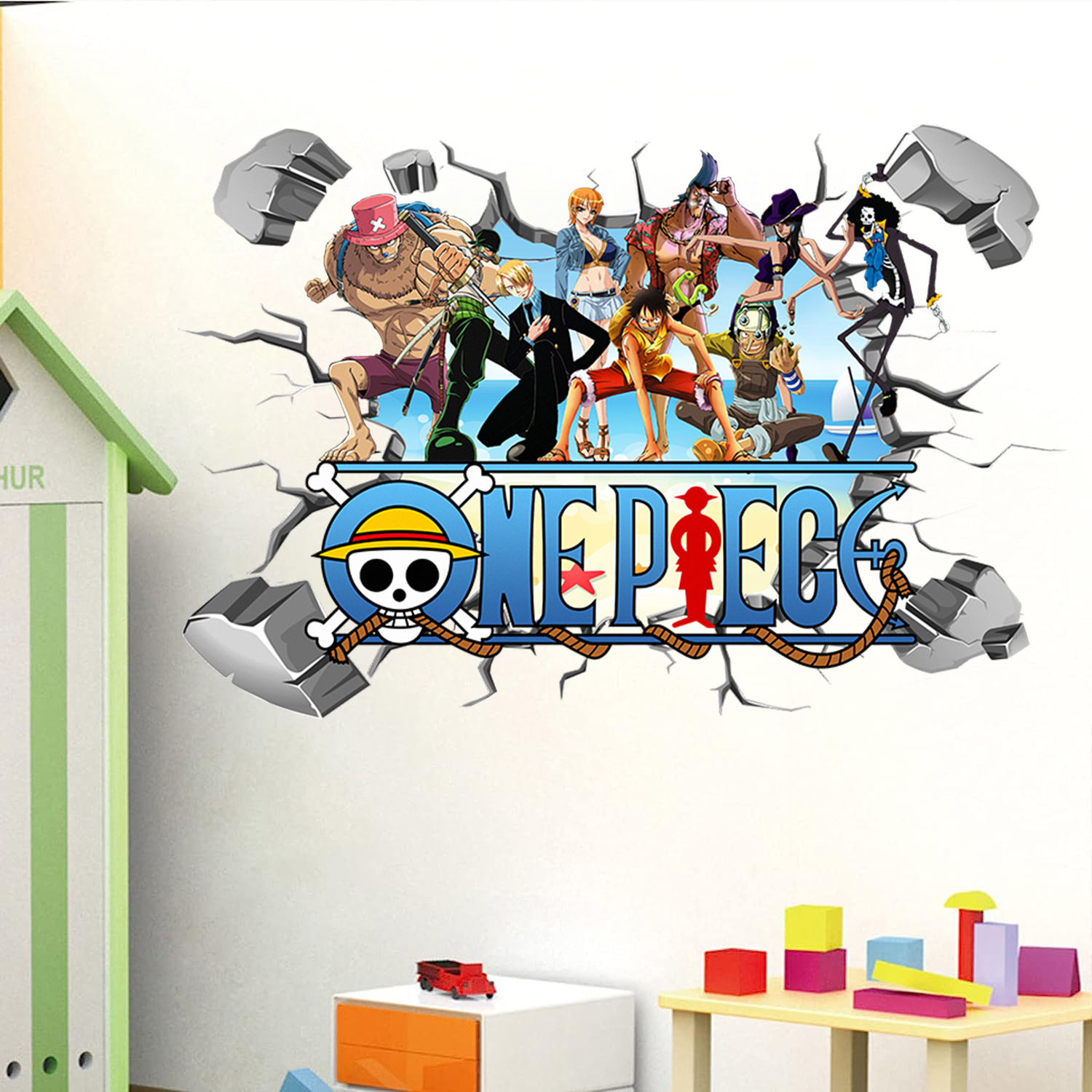 만화 원피스 루피 3D 벽 스티커 어린이 방 장식 홈  - Baby Nursery Wall Mural 리뷰 및 가격
