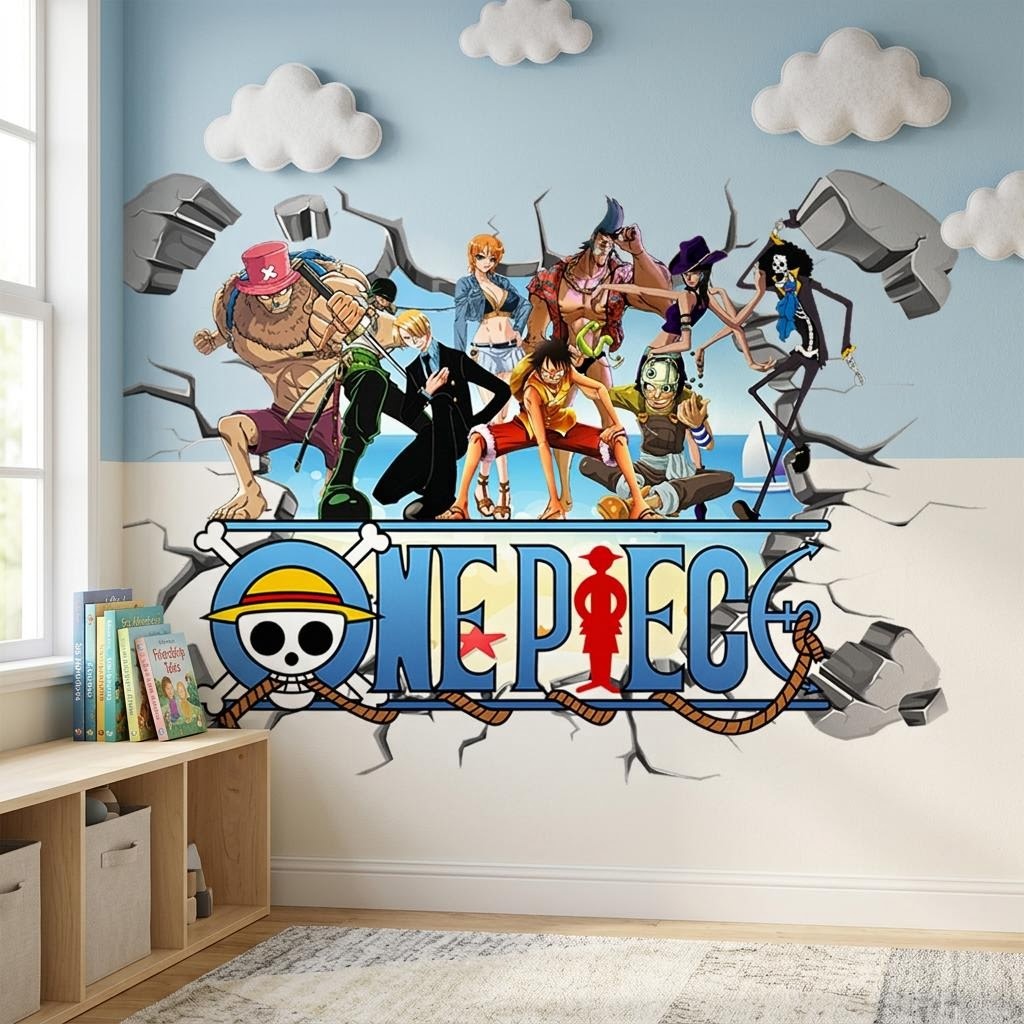 만화 원피스 루피 3D 벽 스티커 어린이 방 장식 홈  - Baby Nursery Wall Mural 리뷰 및 가격