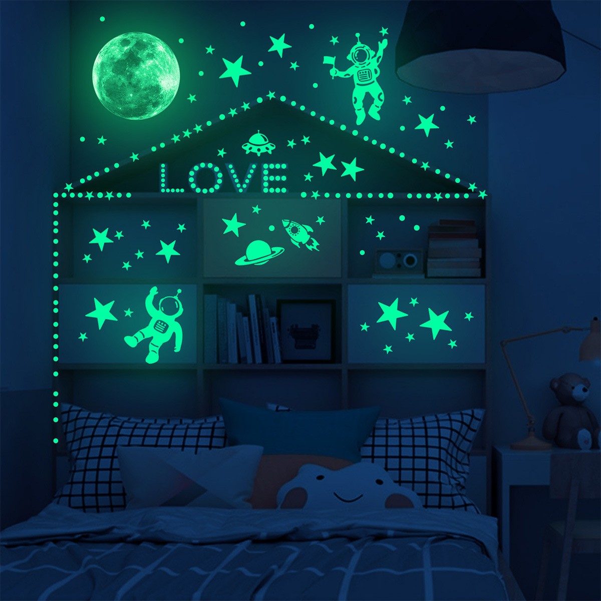 야광 달 별 벽 스티커, 어린이 방 침실 장식, 어둠  - Baby Nursery Wall Mural 리뷰 및 가격