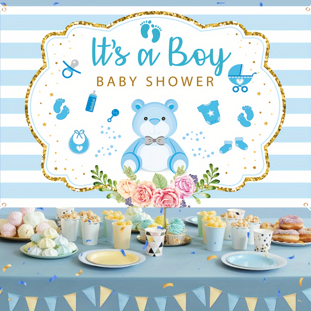 Its A Boy 베이비 샤워 배너 파란색 줄무늬 배경 - Baby Nursery Decor Boy 리뷰 및 가격