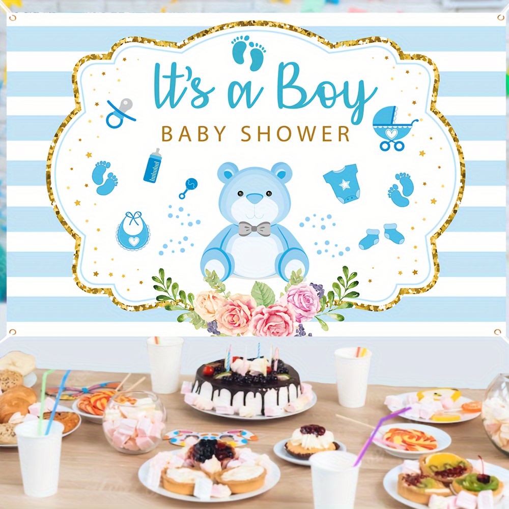 Its A Boy 베이비 샤워 배너 파란색 줄무늬 배경 - Baby Nursery Decor Boy 리뷰 및 가격