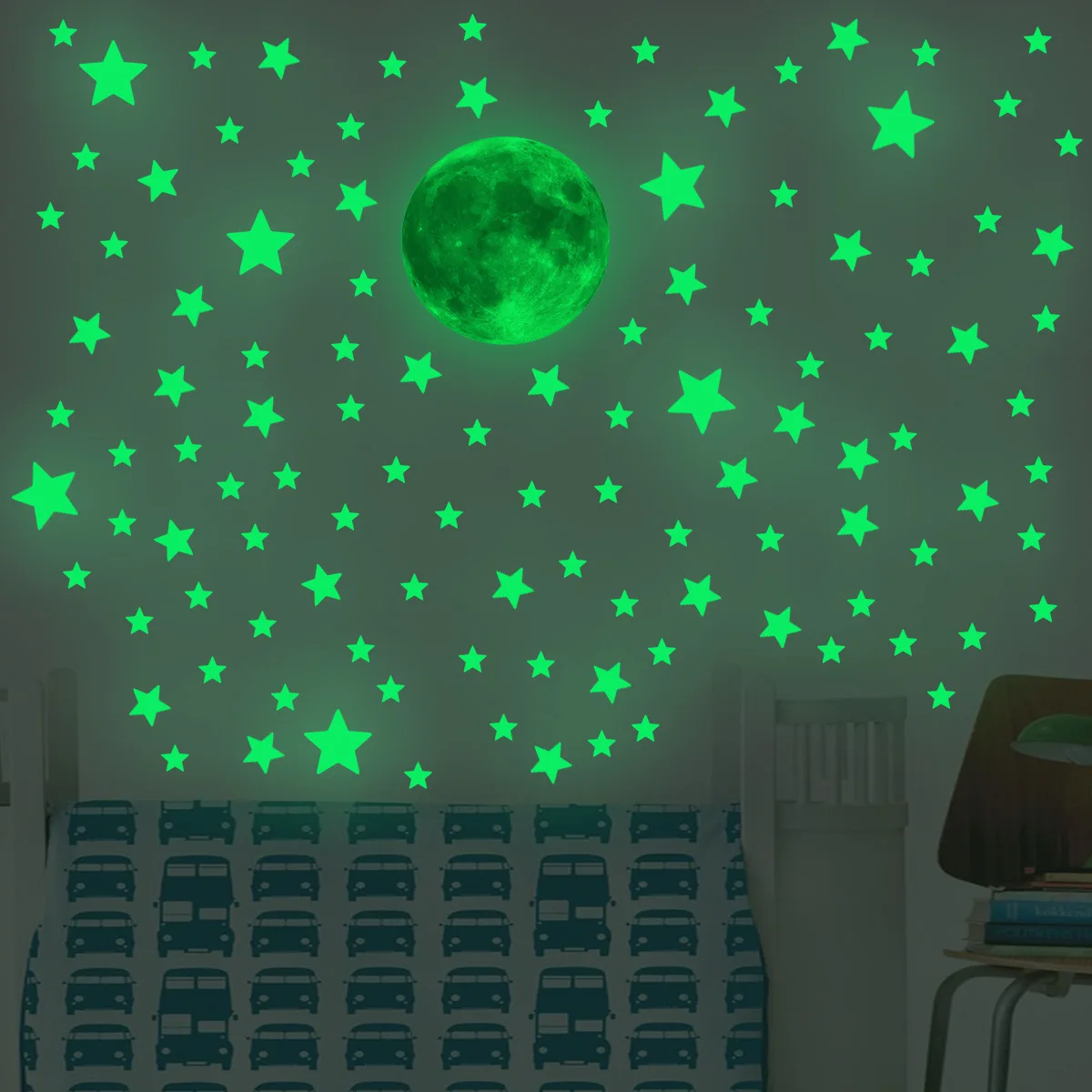 어둠 속에서 빛나는 빛나는 달 별 벽 스티커 어린이 방 - Baby Nursery Wall Mural 리뷰 및 가격