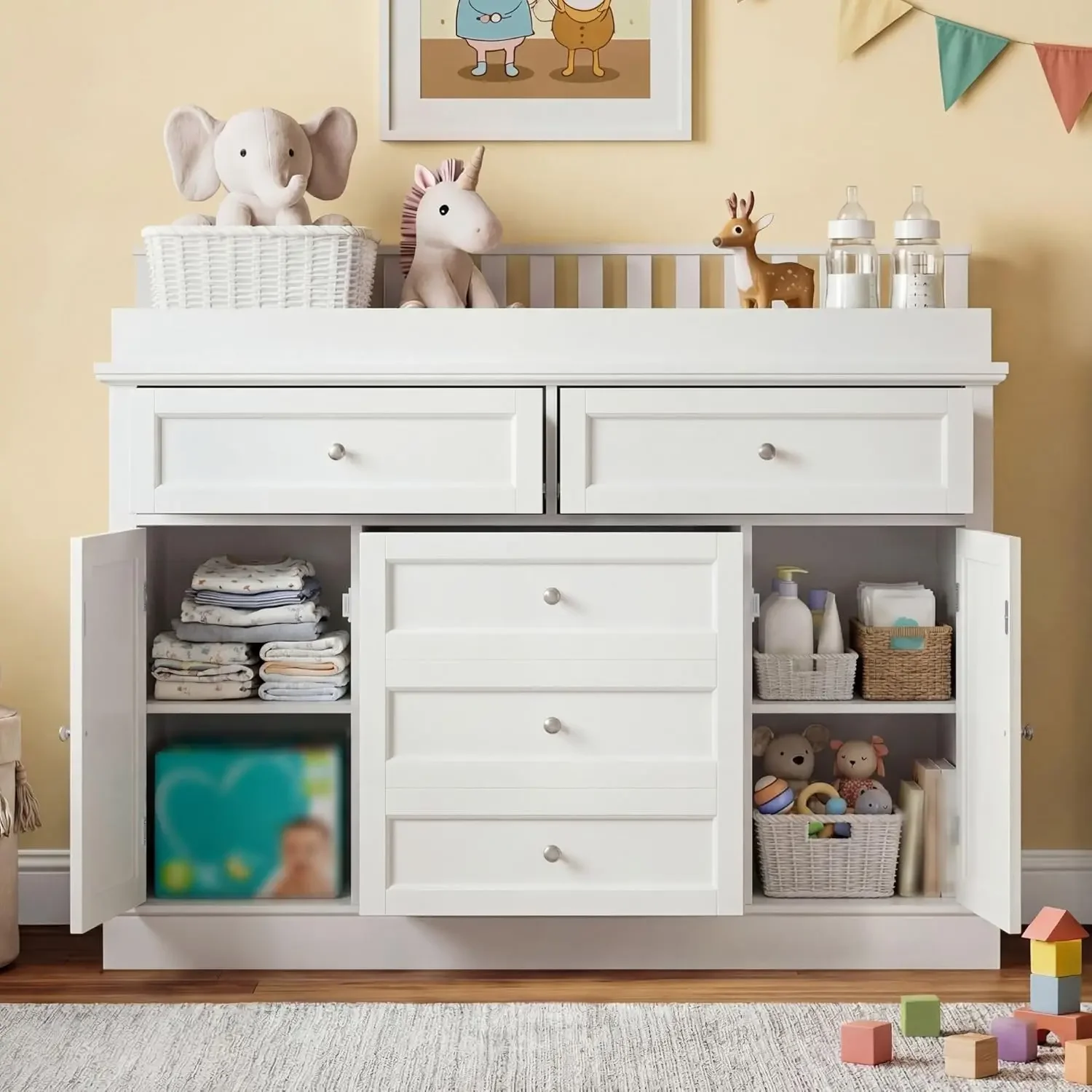 46개의 서랍과 문이 있는 아기용 화이트 드레서(기저귀 - Baby Nursery Dresser 리뷰 및 가격