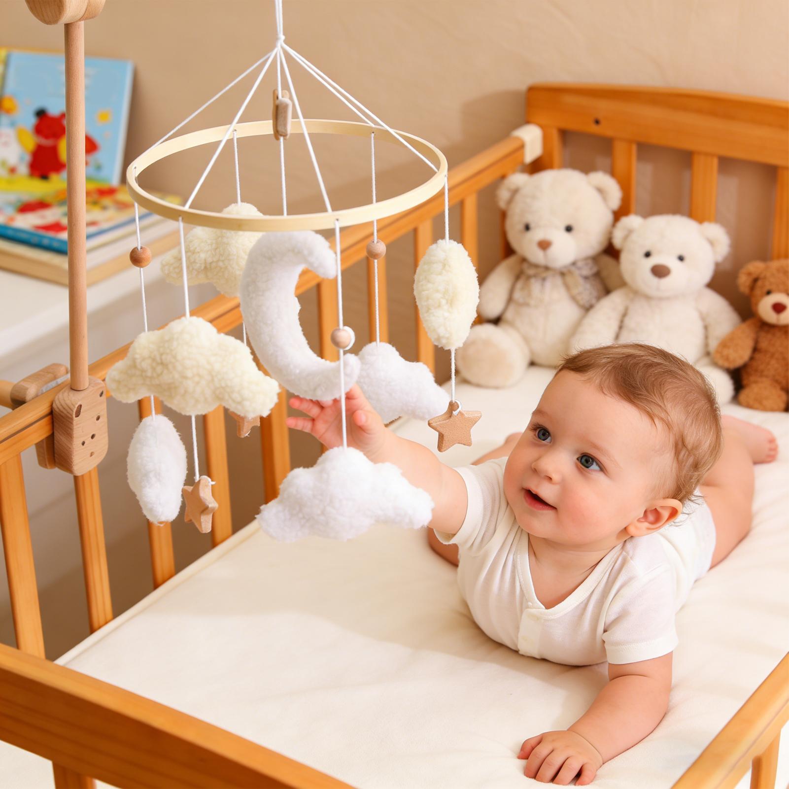 나무 아기 침대 모빌 벨 딸랑이 장난감 부드러운 만화  - Baby Nursery Decor Boy 리뷰 및 가격