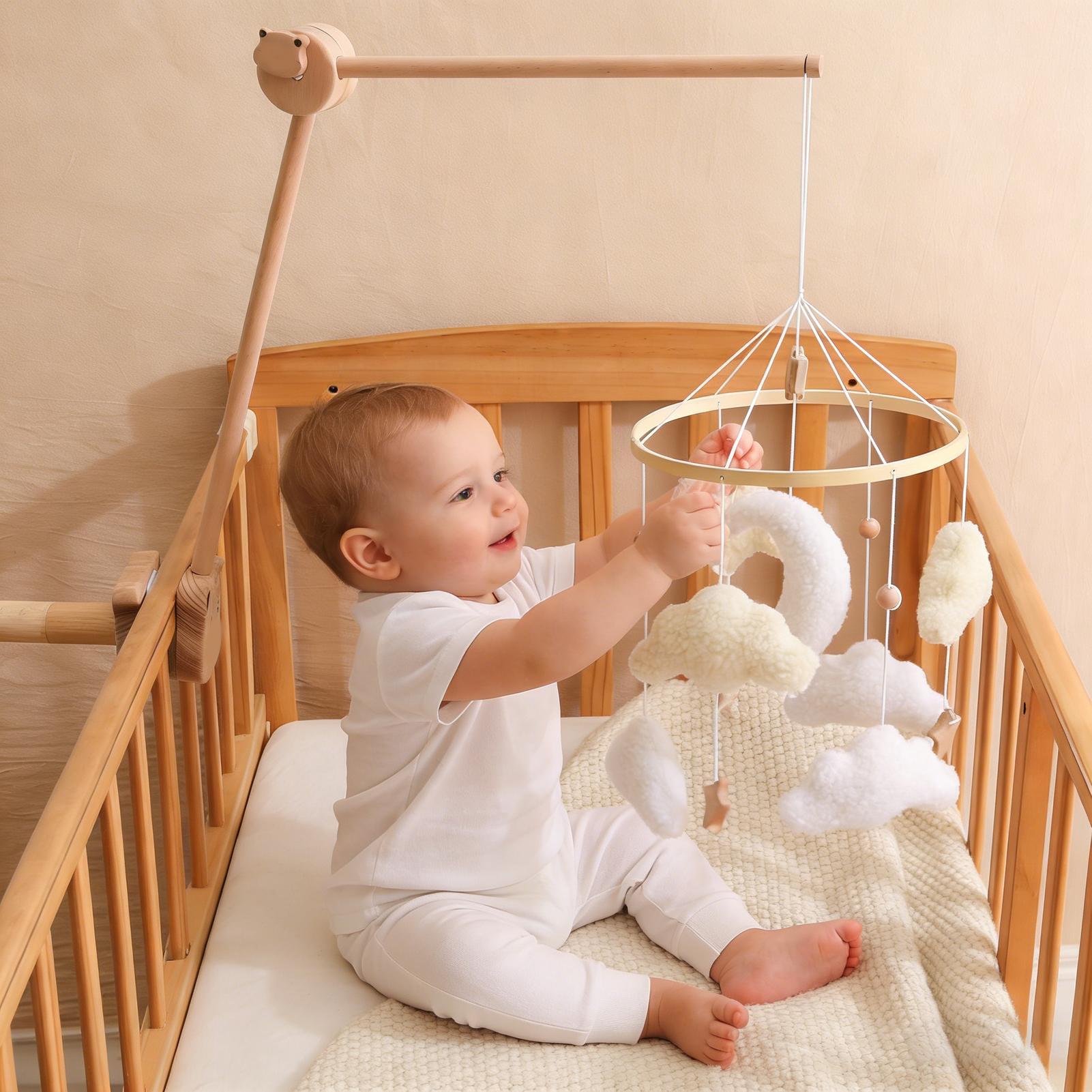 나무 아기 침대 모빌 벨 딸랑이 장난감 부드러운 만화  - Baby Nursery Decor Boy 리뷰 및 가격