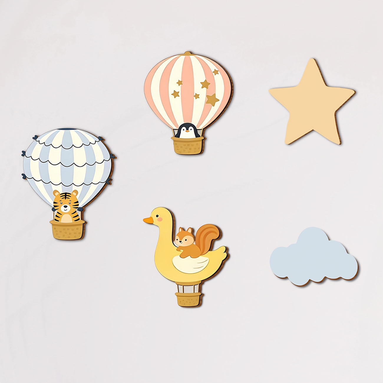 5개 동물 열기구 나무 벽 스티커 보육원 어린이 방 장 - Baby Nursery Wall Mural 리뷰 및 가격